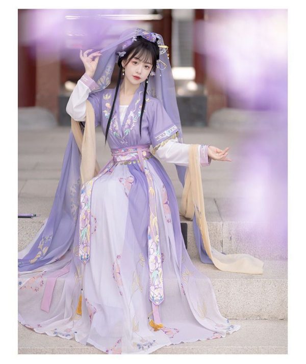 Robe Hanfu violette chinoise asiatique pour femmes, vêtements pour femmes dans la Chine ancienne, vêtements de la dynastie Song 3 Robe Hanfu violette chinoise asiatique pour femmes | Vêtements pour femmes dans la Chine ancienne | Vêtements de la dynastie Song