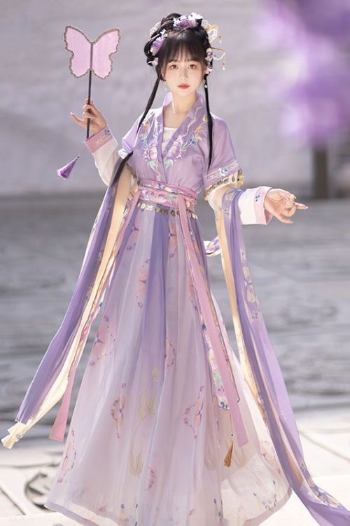 亚洲中国紫色汉服女装 中国古代女装 宋代服饰 5 Asian Chinese Purple Hanfu Dress for Female | Women Clothes in Ancient China | Song Dynasty Clothes