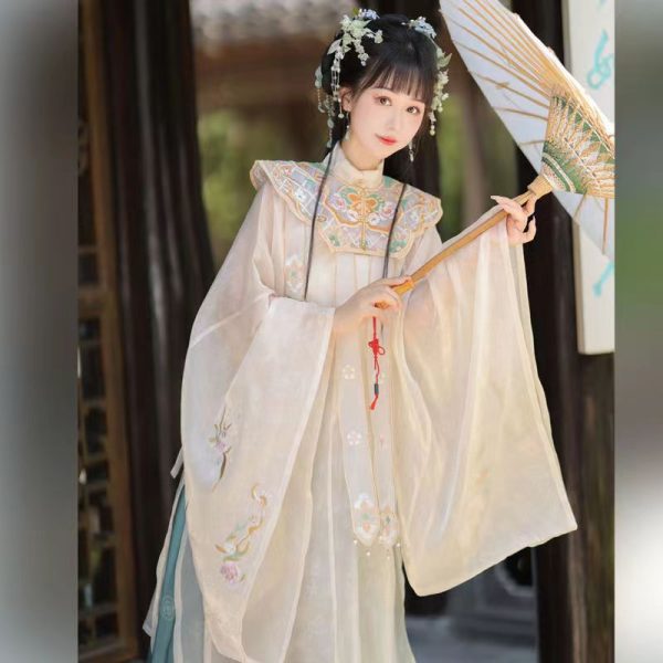 Bluewhite Vestido Hanfu Chinês Para Mulheres Traje da Dinastia Ming Traje Tradicional Chinês 2 Azul/Branco Vestido Hanfu Chinês para Mulheres Traje da Dinastia Ming | Traje Tradicional Chinês