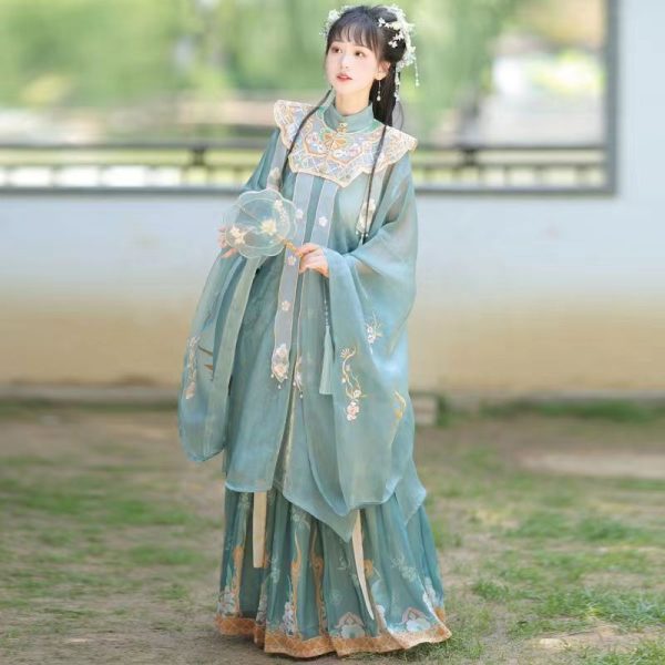 Bluewhite Vestido Hanfu Chinês Para Mulheres Traje da Dinastia Ming Traje Tradicional Chinês 7 Azul/Branco Vestido Hanfu Chinês para Mulheres Traje da Dinastia Ming | Traje Tradicional Chinês