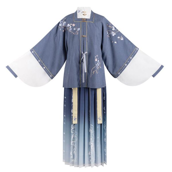 Costume tradizionale cinese per donna Abbigliamento della dinastia Ming Abito asiatico blu Hanfu 4 Costume tradizionale cinese per donna | Abbigliamento della dinastia Ming | Abito Hanfu blu asiatico