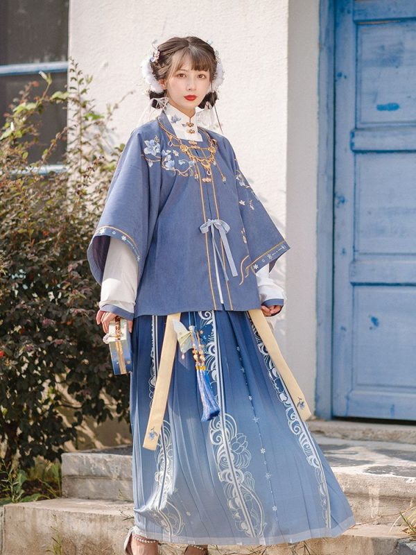 Costume tradizionale cinese per donna Abbigliamento della dinastia Ming Abito asiatico blu Hanfu 6 Costume tradizionale cinese per donna | Abbigliamento della dinastia Ming | Abito Hanfu blu asiatico