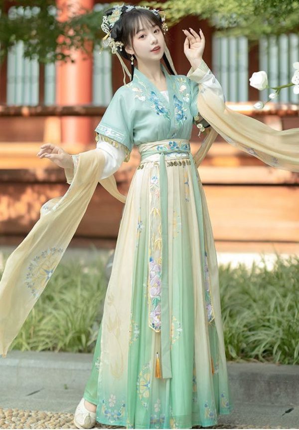 Green Chinese Han Fu Dress Typical Chinese Clothing For Women Song Dynasty Ancient Chinese Dress 1 Rotated Green Chinese Han Fu Dress | Typical Chinese Clothing for Women | Song Dynasty Ancient Chinese Dress