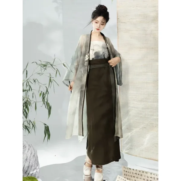 Kf S10d97a5e0257448784645c4ff5aa35bdo Tradicional chino Hanfu Vestido Conjunto Hanfu Femenino Changgan Templo Spinning Falda Abrigo Primavera Verano Y Otoño Tradicional chino Hanfu Vestido Conjunto Hanfu Femenino Changgan Templo Spinning Falda Abrigo Primavera Verano Y Otoño Cosplay