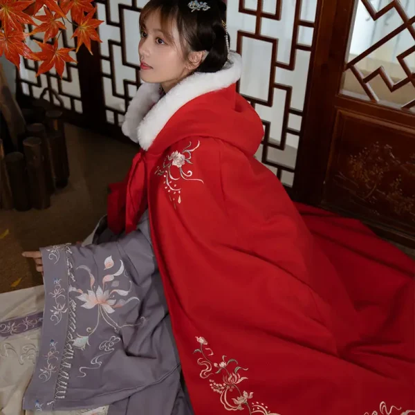 Kf S307e60300eeb48eb9c55f6a746a22965z 2023 Fashion Hanfu Cloak Women Winter Warm Coat Chinese Thick Overcoat Hooded Ancient Traditional Cosplay Ladies Fashion Hanfu Cloak Women Winter Warm Coat Chinese Thick Overcoat Hooded Ancient Traditional Cosplay Ladies Clothing Red