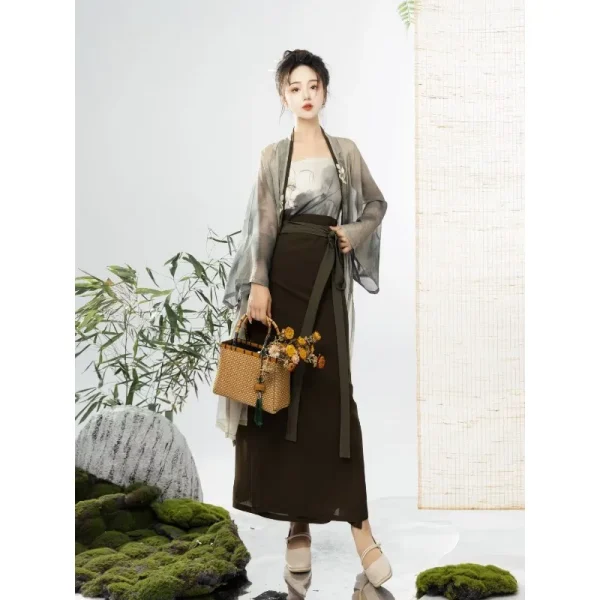 Kf S3c20a76461224574be9f7f550dbb9904d Tradizionale cinese Hanfu Dress Set Hanfu femminile Changgan Tempio Spinning Gonna Cappotto Primavera Estate e Autunno Tradizionale cinese Hanfu Dress Set Hanfu femminile Changgan Tempio Spinning Gonna Cappotto Primavera Estate e Autunno Cosplay