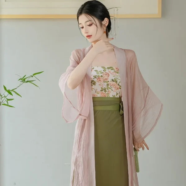 Kf S6a0fac0941cf4ecabcd787c189fc2a5ag Women Qipao Set Elegant Vintage Hanfu Clothes Improved Chinese Style Dresses Cheongsams Mesh Cardigan Robe Print Women Qipao Set Elegant Vintage Hanfu Clothes Improved Chinese Style Dresses Cheongsams Mesh Cardigan Robe Print Flower Vestidos