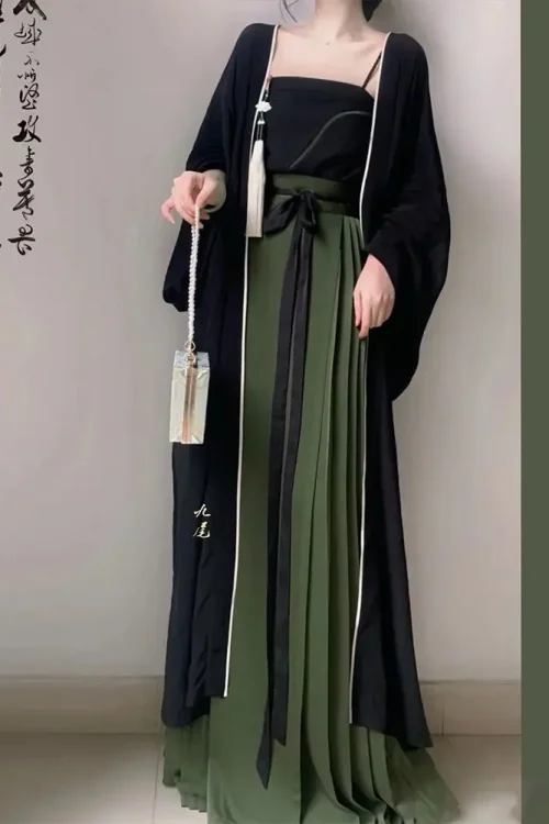 Kf S760d9b1f9ec24fb798acb5d18f23e3849 Pmwrun Hanfu Women S Horse Skirt Set Chinese Style Daily Commute Can Wear Waist Waist Han Hanfu Women's Horse Skirt Set Chinese Style Daily Commute Can Wear Waist Han Elements Summer Dress