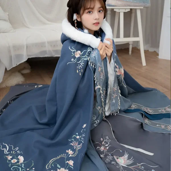 Kf Sa49aeefe36f94ecdbb1e5174040dae83v 2023 Fashion Hanfu Cloak Women Winter Warm Coat Chinese Thick Overcoat Hooded Ancient Traditional Cosplay Ladies Fashion Hanfu Cloak Women Winter Warm Coat Chinese Thick Overcoat Hooded Ancient Traditional Cosplay Ladies Clothing Red