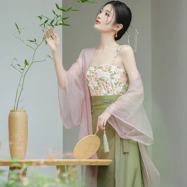 Kf Se11ff8e50d3c44f28f962cfb36214602o Femmes Qipao Set Elégant Vintage Hanfu Clothes Improved Chinese Style Dresses Cheongsams Mesh Cardigan Robe Print Femmes Qipao Set Elégant Vintage Hanfu Clothes Improved Chinese Style Dresses Cheongsams Mesh Cardigan Robe Print Flower Vestidos