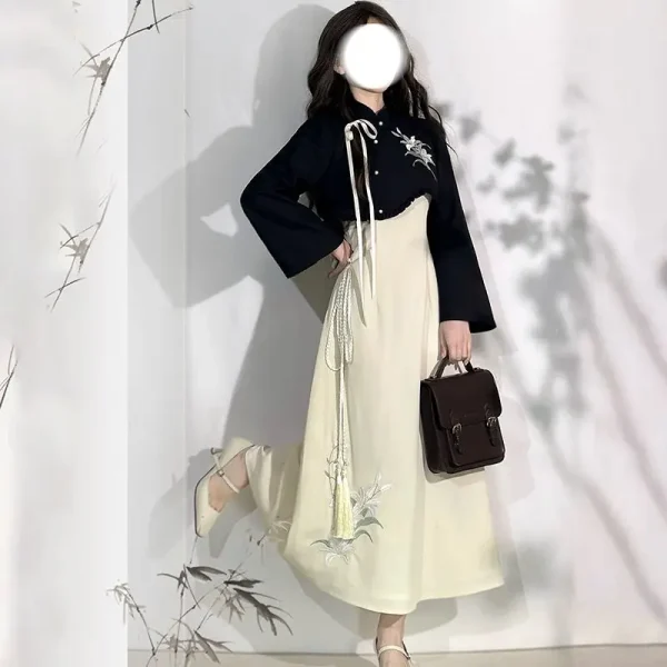 Kf Sf1580ae449a5443ca90f424fde78e7a2v 2024 Chinese Daily Improved Hanfu Coat Dress Suit Lady Graceful Modern Daily Hanfu Dress Set Vintage chinese daily improved hanfu coat dress suit lady graceful modern daily hanfu dress set vintage style improved hanfu dress