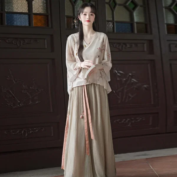 Kf S2c5c9b717e7d4fe5b3a56c0e82caa604y Youdeyisi Real Shot Orchid Top Women S Summer Retro Chinese Style Zen Improved Song Pants Hanfu Real Shot Orchid Top Women's Summer Retro Chinese Style Zen Improved Song Pants Hanfu New Chinese Suit