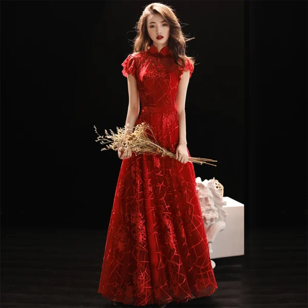 Kf H0bd7409df5ae41f39c49aa47da0bc8bbe Mandarin Collar Women Qipao Red Bridal Wedding Mermaid Dress Slim Elegant Cheongsam Vintage Button Big Size Mandarin Collar Women Qipao Red Bridal Wedding Mermaid Dress Slim Elegant Cheongsam Vintage Button Big Size 3XL Maxi Dress