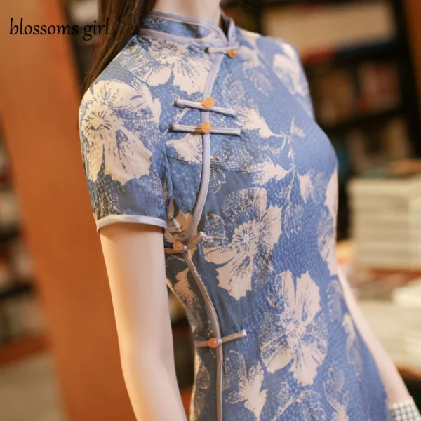 Kf H1c013d060ad040a181ef06c44812ea093 Women Chinese Style Dress Cheongsam Retro Elegant Blue Qipao Cheongsam Plus Size 3xl Vestido China Summer Women Chinese Style Dress Cheongsam Retro Elegant Blue Qipao Cheongsam Plus Size 3XL Vestido China Summer Clothing Qipao