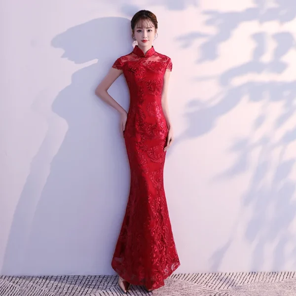 Kf H2a029fd7a4604caf9d7c893bf9edcd35c Lace Mermaid Chinese Style Lady Cheongsam Long Tight Elegant Dress Big Size 3xl Vestidso Vintage Red Lace Mermaid Chinese Style Lady Cheongsam Long Tight Elegant Dress Big Size 3XL Vestidso Vintage Red Bride Wedding Qipao