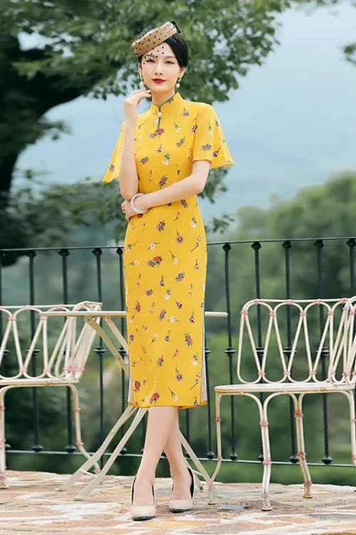 Kf H7c91b6bf822a452e9c85b83ca24a1a11t Abito cinese Seta Giallo Rotto Fiore Qipao Abiti da Sera Personalizzato Stampato Abito Cheongsam Tradizionale Retro Cheongsams Abito cinese Seta Giallo Rotto Fiore Qipao Abiti da Sera Personalizzato Stampato Abito Cheongsam Tradizionale Retro Cheongsams