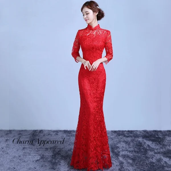 Kf Htb1cc9xs7vok1rjszfdq6xy3pxa2 Red Lace Bride Long Cheongsam Chinese Traditional Dress Vintage Hollow Modern Wedding Qi Pao Vestido Oriental Red Lace Bride Long Cheongsam Chinese Traditional Dress Vintage Hollow Modern Wedding Qi Pao Vestido Oriental Mermaid Dresses