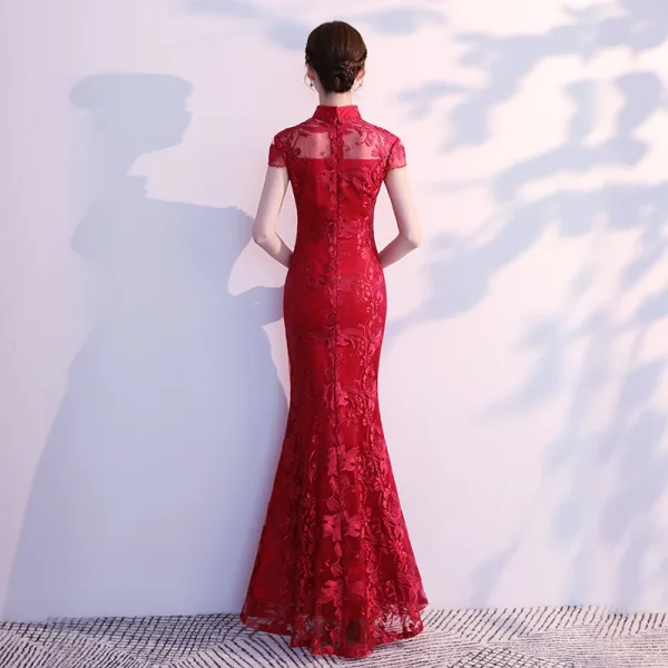 Kf Ha776d1f35b144717ae0849aa8a678ad8m Lace Mermaid Chinese Style Lady Cheongsam Long Tight Elegant Dress Big Size 3xl Vestidso Vintage Red Lace Mermaid Chinese Style Lady Cheongsam Long Tight Elegant Dress Big Size 3XL Vestidso Vintage Red Bride Wedding Qipao