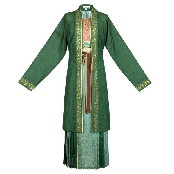 Kf Hc729f560fdb94710bb27d471f711cd069 Improved Golden Branches And Jade Leaves Song Hanfu Women S Spring Summer And Autumn Green Raccoon improved , golden branches and jade leaves, Song Hanfu women's spring, summer and autumn green raccoon skirt, Chinese style