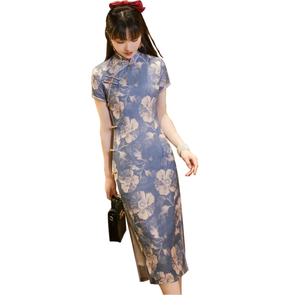 Kf Hcf3a4fab42744a58bd317f8dc7ac6fb7b Women Chinese Style Dress Cheongsam Retro Elegant Blue Qipao Cheongsam Plus Size 3xl Vestido China Summer Women Chinese Style Dress Cheongsam Retro Elegant Blue Qipao Cheongsam Plus Size 3XL Vestido China Summer Clothing Qipao