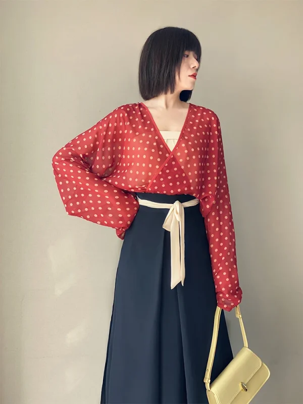 Kf Hf959601fd061488f84f215a078a95be1e Song Dynasty Aircraft Sleeve Skirt Daily Hanfu Dress For Women Polka Dot Design Sweet Improved Hanfu Song Dynasty Aircraft Sleeve Skirt Daily Hanfu Dress For Women Polka Dot Design Sweet Improved Hanfu Costume