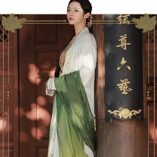 Kf Hfc4ce953485849799cd8a9659fe7e41fj Improved Golden Branches And Jade Leaves Song Hanfu Women S Spring Summer And Autumn Green Raccoon improved , golden branches and jade leaves, Song Hanfu women's spring, summer and autumn green raccoon skirt, Chinese style