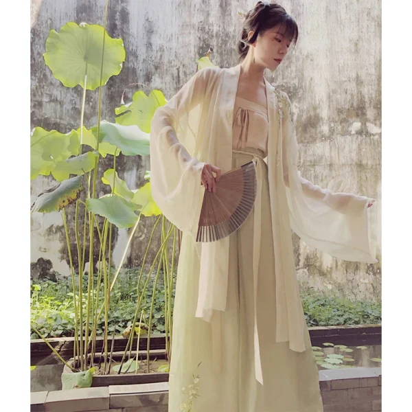 Kf S01a6b07d938e462db70cfa7b93b0ea6dl Chinese Traditional Hanfu Women Song Dynasty Flower Embroidery Tops Strap Pants Set Three Piece Suit Cosplay Chinese Traditional Hanfu Women Song Dynasty Flower Embroidery Tops Strap Pants Set Three Piece Suit Cosplay Costume Performance