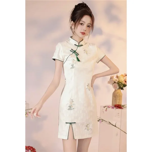 Kf S027ccaa8ff144fceb343c3880594c387u 2023 Summer Retro Young Girls Floral Improved Cheongsam Daily Sweet Elegant Casual Chinese Style Evening Dress Summer Retro Young Girls Floral Improved Cheongsam Daily Sweet Elegant Casual Chinese Style Evening Dress Qipao for Women