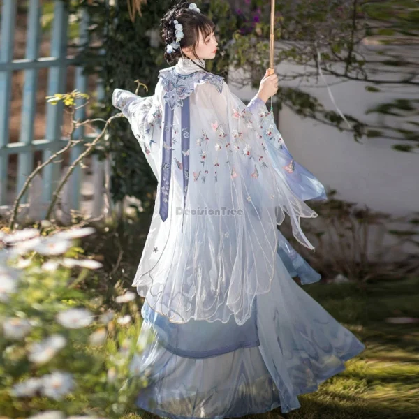 Kf S02f4b623591141c0b32661345a7ccba7s 2024 New Chinese Improved Ancient Ming Dynasty Hanfu Women Long Sleeve Top Pleated Skirt Embroidered Cape New chinese improved ancient ming dynasty hanfu women long sleeve top pleated skirt embroidered cape elegant hanfu set