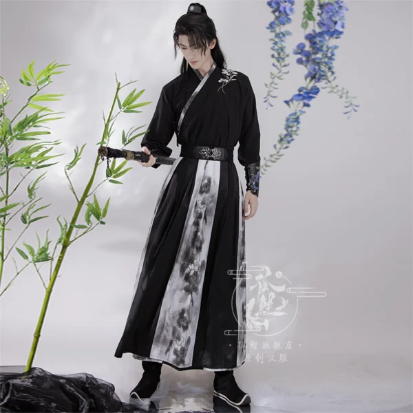 Kf S0325718f447640ed9c9b86358e17ecc5d Plus Size 3xl Hanfu Men Ancient Chinese Hanfu Set Male Cosplay Costume Party Hanfu Black Outfit Plus Size 3XL Hanfu Men Ancient Chinese Hanfu Set Male Cosplay Costume Party Hanfu Black Outfit For Men Large Size