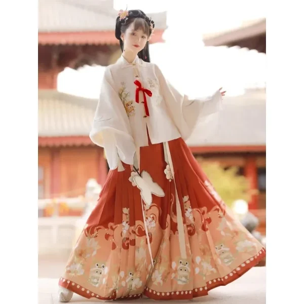 Kf S0439bf55564e45a8ba7acd148a55427dq 3 Colors Winter Heavy Industry Ming Dynasty Dragon Flower Embroidery Thickened Jacket Top Skirt Hanfu Set 3 Colors Winter Heavy Industry Ming Dynasty Dragon Flower Embroidery Thickened Jacket Top Skirt Hanfu Set Women New Year's Dress