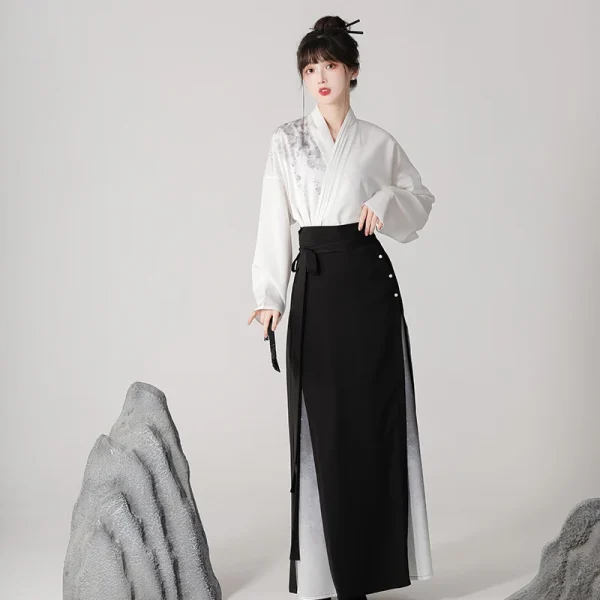 Kf S04f3fc6bd48c455eb03bd23bb14b39a6b Chinese Style Ink Painting Hanfu Dress Suit Cross Collar Blouse Black Pearl Horse Face Skirt Original Chinese Style Ink Painting Hanfu Dress Suit Cross Collar Blouse Black Pearl Horse Face Skirt Original and Improved Modern Hanfu