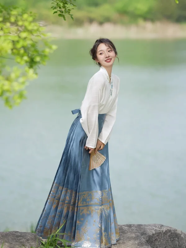 Kf S0624cca7859f4fafb3bd4679f48e4e9fc Retro Hanfu Horse Face Skirt Set Modern Elegant Women Chinese Traditional Oriental Costume Fashion Perform Dance Retro Hanfu Horse-face Skirt Set Modern Elegant Women Chinese Traditional Oriental Costume Fashion Perform Dance Wear Cosplay