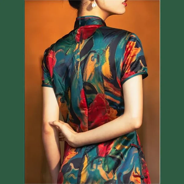 Kf S06c7e0acbe2c4b0f8ee1a82ce148bbb32 Chinese Traditional Qipao Dress Women Modern 2023 Green Print Short Sleeve Long Cheongsam Sexy Elegant Split Chinese Traditional Qipao Dress Women Modern Green Print Short Sleeve Long Cheongsam Sexy Elegant Split Slim Retro Dresses