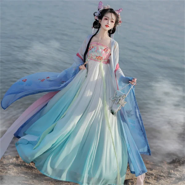 Kf S078a5ca5b123439f85193d0fc73188e8h Ancient Traditional Chinese Women Hanfu Dress Fairy Embroidery Stage Folk Dance Costume Retro Traditional Song Dynasty Ancient Traditional Chinese Women Hanfu Dress Fairy Embroidery Stage Folk Dance Costume Retro Traditional Song Dynasty dancing