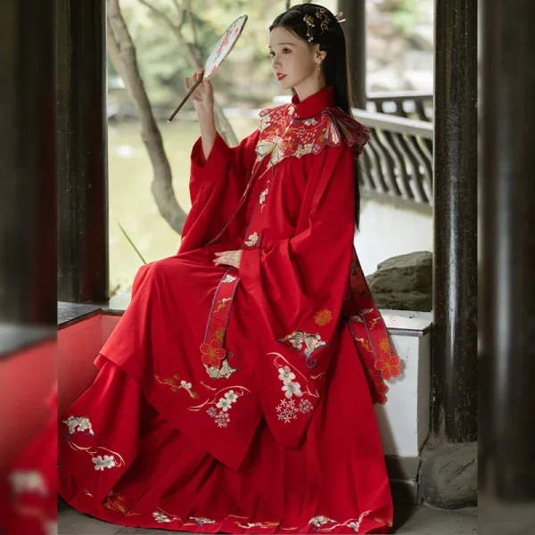 Kf S07ec850706ea429292bcfde2694cf5eak Apring Ming Dynasty Heavy Industry Embroidery Cloud Shoulder Late Ming Style Stand Collar Red Wedding Horse Ming Dynasty Heavy Industry Embroidery Cloud Shoulder Late Ming Style Stand Collar Red Wedding Horse Skirt Hanfu