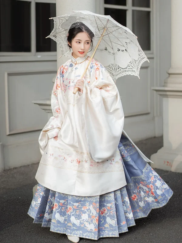 Kf S088dce7c107b4f80b621be1bc7792c08b Original Chinese Traditional Ming Dynasty Stand Up Collar Long Coat Woven Golden Horse Face Skirt Palace Original Chinese Traditional Ming Dynasty Stand-up Collar Long Coat Woven Golden Horse Face Skirt Palace Red Hanfu Suit Women