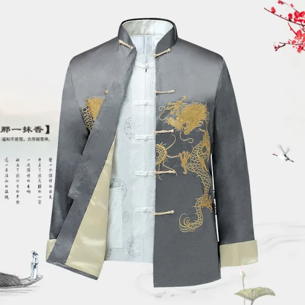 Kf S0a33b30bca2d4ea7a567e30ab3e26882k Traditional Chinese Style Men Kung Fu T Shirts Tops Embroidery Dragon Hanfu Blouse Tang Suit Jackets Traditional Chinese Style Men Kung Fu T Shirts Tops Embroidery Dragon Hanfu Blouse Tang Suit Jackets Cheongsam New Year Coats