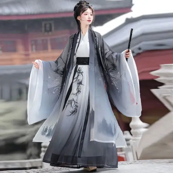 Kf S0aab44ff97604d8bac82948e9edb8d3b0 Chinese Hanfu Dress Women Cosplay Costume Ancient Traditional Vintage Song Dynasty Gradient Gray White Printed Summer Chinese Hanfu Dress Women Cosplay Costume Ancient Traditional Vintage Song Dynasty Gradient Gray White Printed Summer Hanfu Sets