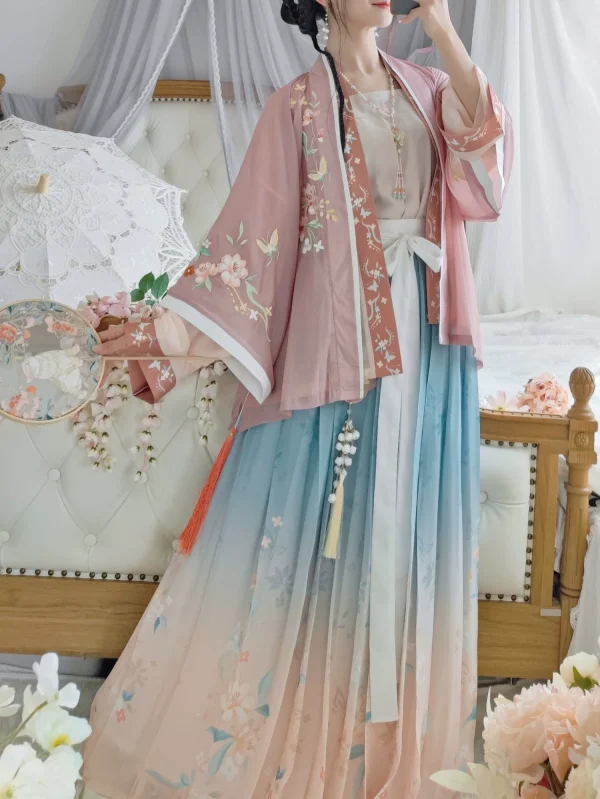 Kf S0d02cacfb47a45718aff12e73f733e97g Chinese Hanfu Song System Short Shirt Half Sleeve Improved Hanfu Waist Skirt Spring And Summer Women Chinese Hanfu Song system short shirt half sleeve improved Hanfu waist skirt spring and summer women's wear