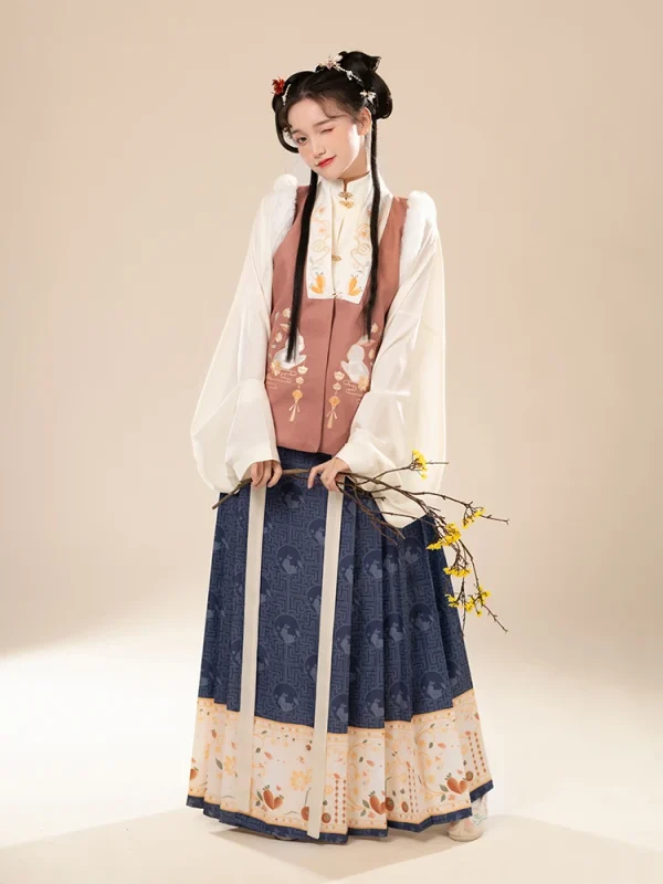 Kf S0e5f9f4706514cea8281716ed7a8630dq Ru Yi Original Hanfu Ming Style Print Horse Face Skirt With Stand Collar For Women Original Hanfu Ming Style Print Horse Face Skirt with Stand Collar for Women