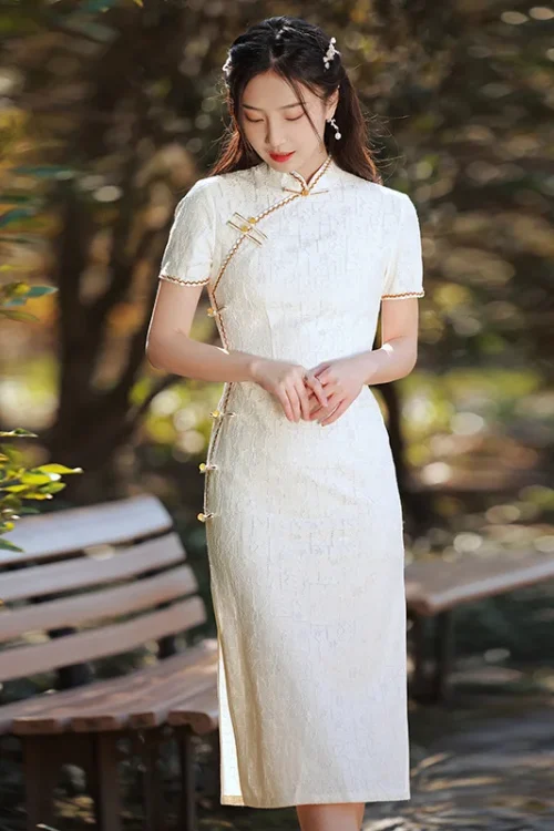 Kf S106bcdac89d843e38d3963f061b2931dq Summer Vintage Elegant White Lace Cheongsam Women Short Sleeve Daily Dress Chinese Traditional Improved Button Qipao Summer Vintage Elegant White Lace Cheongsam Women Short Sleeve Daily Dress Chinese Traditional Improved Button Qipao