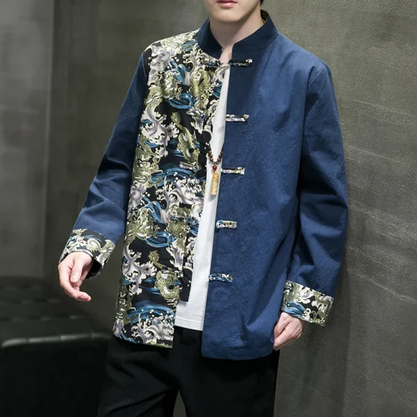 Kf S108fb5e3b2ce4da59a28ba867d064301g Men S Shirts Embroidered 2024 Spring Chinese Style Retro Stand Collar Jacket Cotton Linen Cardigan Men Men's Shirts Embroidered Spring Chinese Style Retro Stand Collar Jacket Cotton Linen Cardigan Men's Kungfu Loose Casual Top