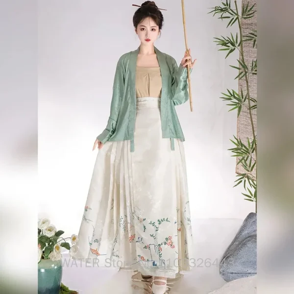 Kf S117c7cf8cc82411fab9ae1d208c44f3en Water Horse Face Skirt Hanfu Mamianqun Skirts Women S New Chinese Traditional White Ming Dynasty Print Horse Face Skirt Hanfu Mamianqun Skirts Women's New Chinese Traditional White Ming Dynasty Print Dresses Spring and Autumn