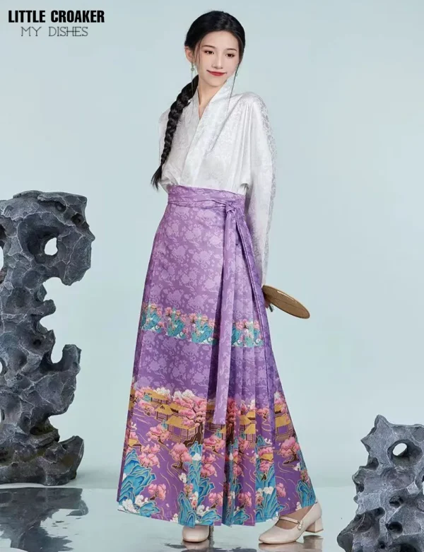 Kf S11b31e2019844a0c9334901216b15082y Vintage Daily Hanfu Horse Face Skirt Women Han Bok Chinese Traditional Hanfu Shirt Red Blue Black Vintage Daily Hanfu Horse Face Skirt Women Han Bok Chinese Traditional Hanfu Shirt Red Blue Black Pleats Skirt Mamianqun