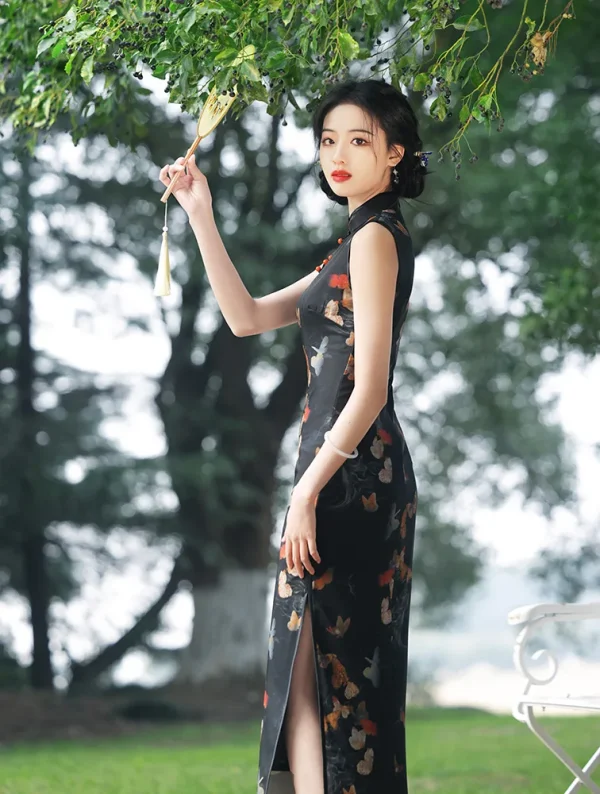 Kf S13f3fafd5bf243d4add26e286078fd8f6 Sleeveless Qipao 2024 New Summer Retro Old Shanghai Style New Chinese Black Qipao Women S Cheongsam Sleeveless Qipao New Summer Retro Old Shanghai Style New Chinese Black Qipao Women's Cheongsam Dress