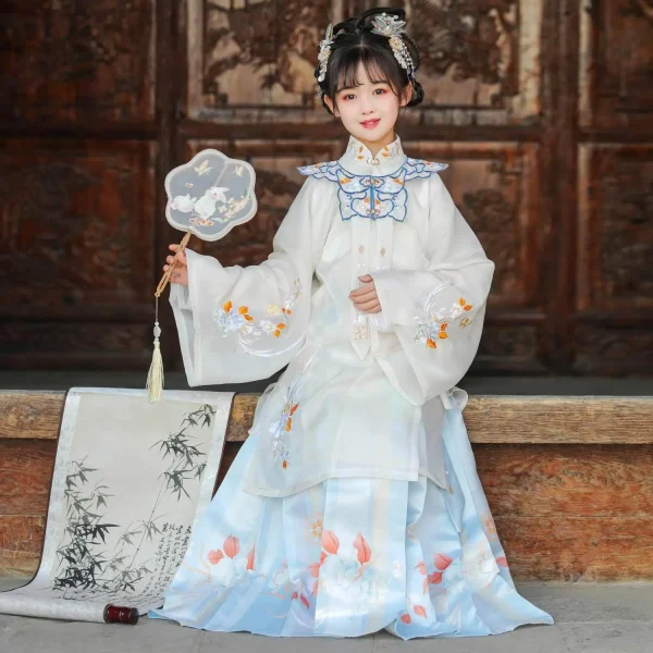 Kf S15a50262637c4719aab3b42077135d0do Vintage Chinese Traditional Ming Dynasty Cloud Shoulder Hanfu Girl Embroider Dress Costumes Fairy Princess Kids Perform Vintage Chinese Traditional Ming Dynasty Cloud Shoulder Hanfu Girl Embroider Dress Costumes Fairy Princess Kids Perform Dresses