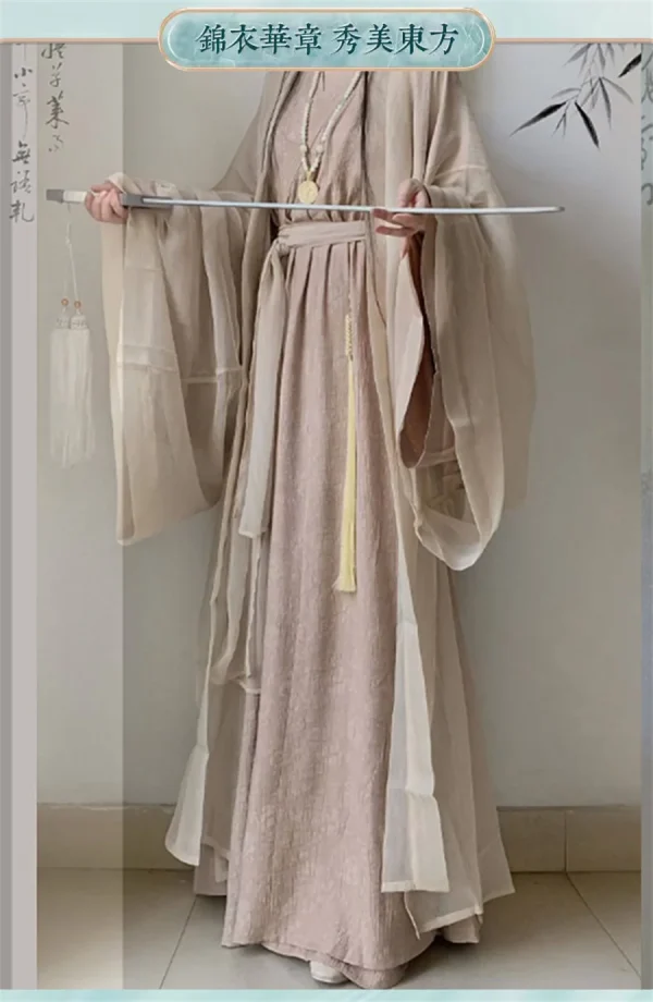 Kf S18525d0df0614c99b1eb41fd483ca0ccp Solid Color Hanfu Robe Original Large Sleeves Unisex Chinese Traditional Dress Cotton Linen Chinese Ancient Cosply Solid Color Hanfu Robe Original large Sleeves Unisex Chinese Traditional Dress Cotton linen Chinese Ancient Cosply Costume