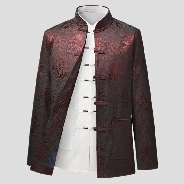 Kf S18e7d4f183d34df0ae1ff75669cf8a7bh 2024 Spring Brand Designer Chinese Traditional Men S Stand Collar Silk Tang Suit Clothing Kung Fu Spring Brand Designer Chinese Traditional Men's Stand Collar Silk Tang Suit Clothing Kung Fu Jacket Coat