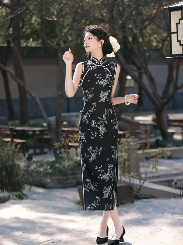 Kf S18f2636f03ba49cfbaa93a4baf32eb88p New Chinese Qipao 2024 New Spring Youth Style Sleeveless Retro Style Improved Dress For Women S New Spring Youth Style Sleeveless Retro Style Improved Dress for Women's Daily Life Cheongsam Dress